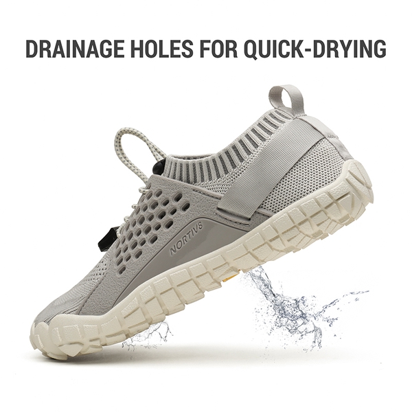 Women's Quick-Dry Aqua Water Shoes - BEIGE LIGHT GREY - 3